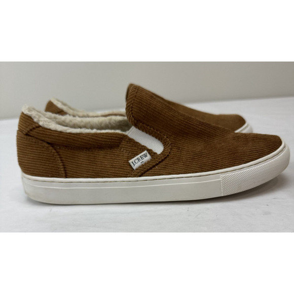 J Crew Corduroy Slip-On Sneakers with Sherpa Fleece Lining Shoe Size 9.5 Comfort - Picture 2 of 12
